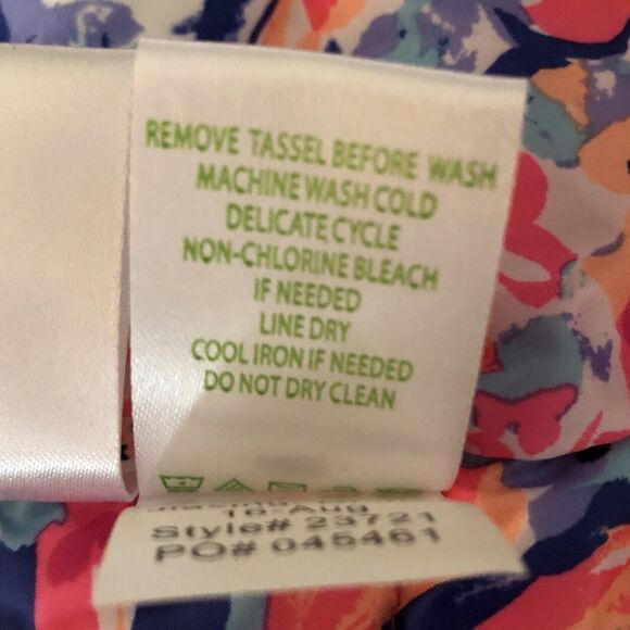 Lilly Pulitzer Cora Down Puffer Vest Womens Size S Pink Ruffle Tassel Zip Pull - Picture 13 of 14